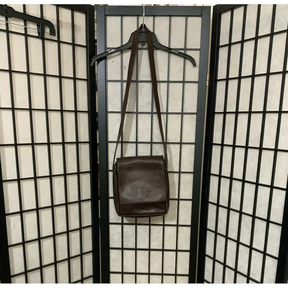 Leather Chocolate Brown Soft Messenger Crossbody Bag
